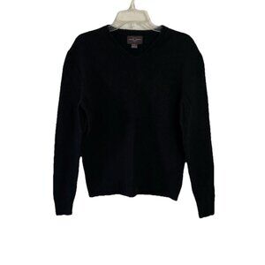 Black Brown 1826 Mens Black LambsWool Blend  V-Neck Sweater Sz M Medium